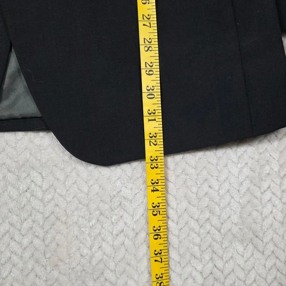 Warren Sewell Blazer Black Wool Blend Two Button Single Vent 42L, Sport Coat